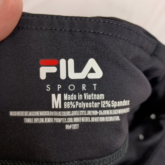 FILA Black and Pink Athletic Striped Sporty Athleisure Leggings Size M - Picture 2 of 5